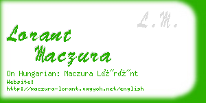 lorant maczura business card